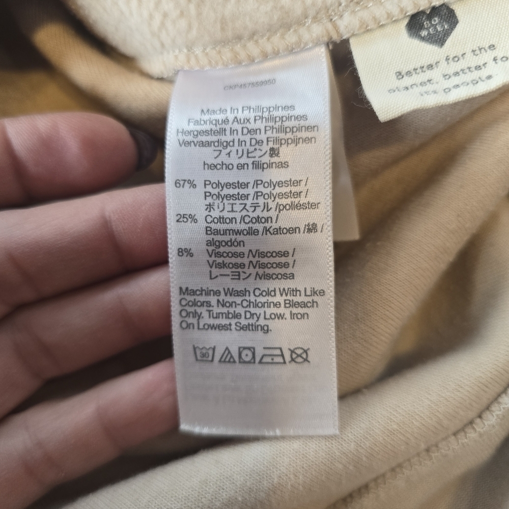 Madewell Brushed Long Sleeve Beige Relaxed Fit Sweatshirt Top L - Picture 7 of 10